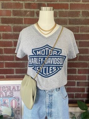 Harley-Davidson Gray Tee with Navy Logo
